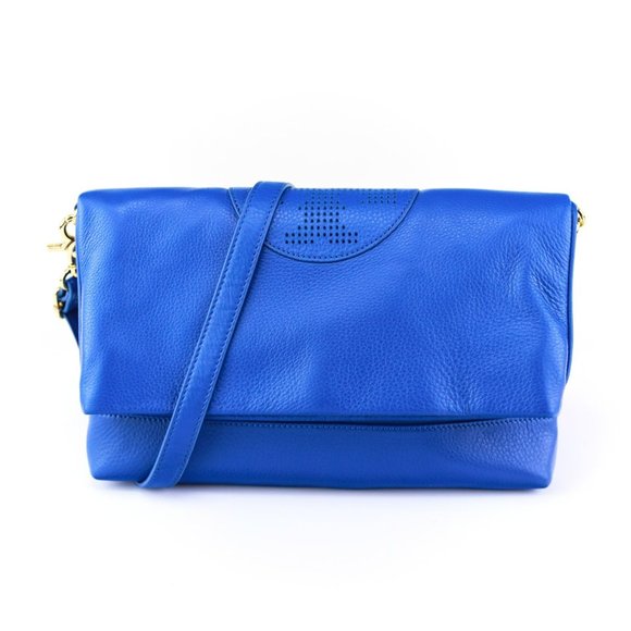 NWT Tory Burch Large Block T Foldover Messenger Bag Blue Nile - Picture 4 of 8